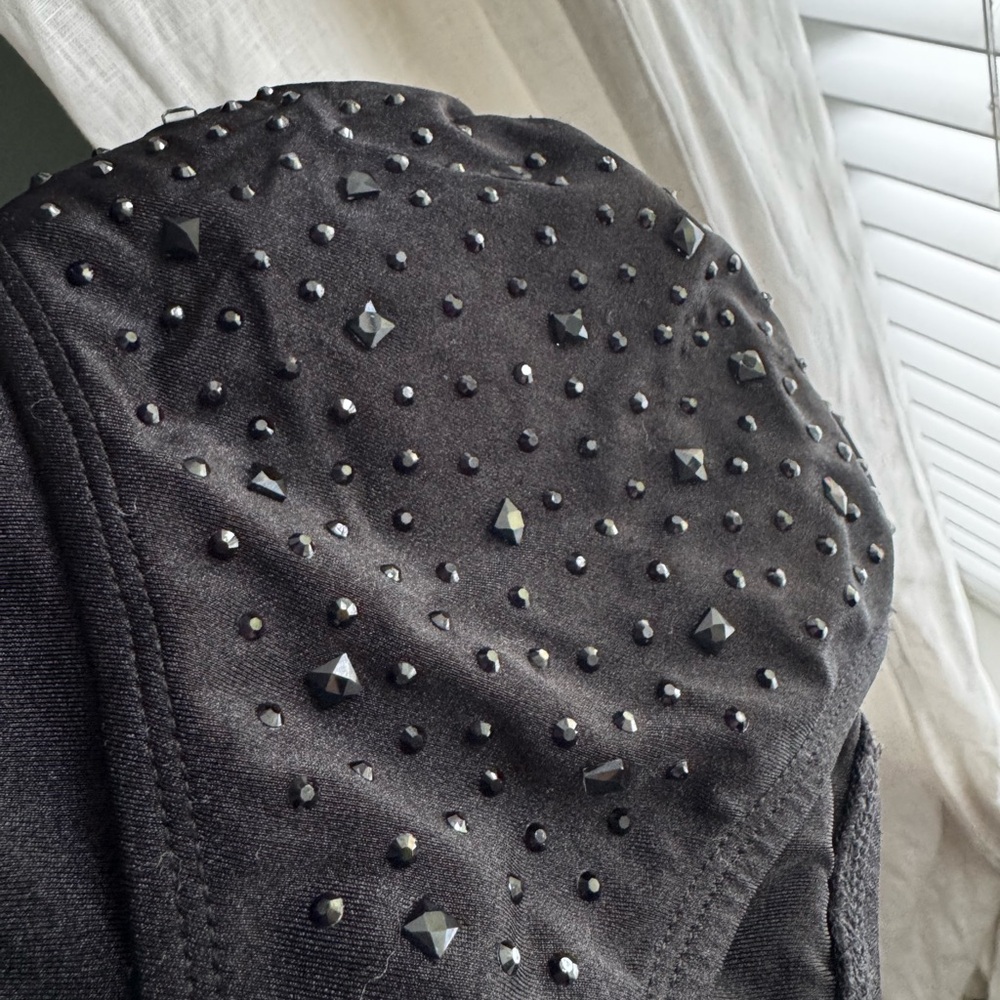 Black Rhinestone Two-Piece Bikini Set - Picture 2 of 4